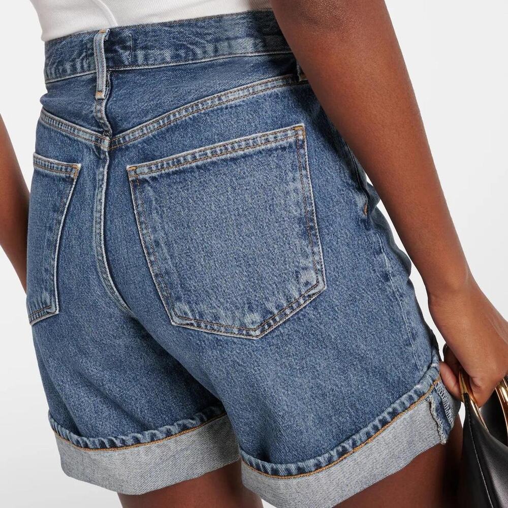 Agolde dame blue denim shorts
